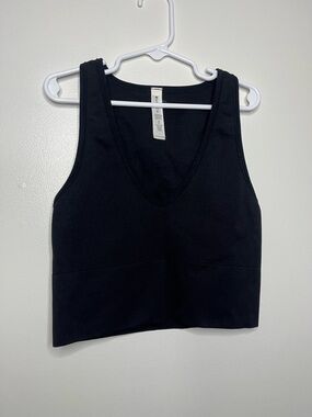 Athleta Aurora Seamless Crop Rib Tank black Xs